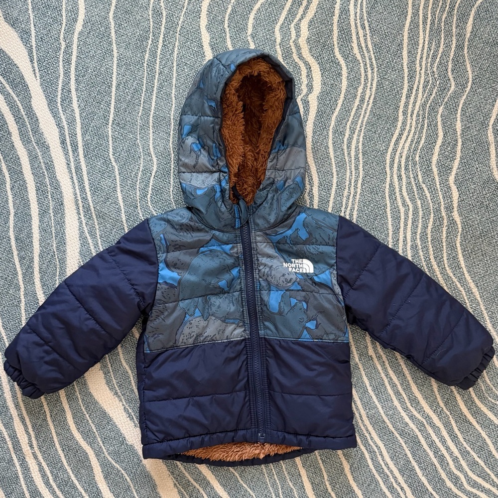 The North Face Navy and Camo Hooded Jacket